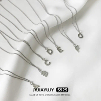 สร้อยคอ JYJIAYUJY เงินแท้ S925 ดั้งเดิม 100% ในสต็อก โซ่ตัวอักษร A-Z 8 มม. ยาว 45 ซม. คุณภาพสูง ทันส
