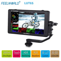 FEELWORLD LUT6S 6 "2600nits HDR/3DLUT Touch Screen DSLR Camera Field Monitor 3G-SDI 4K HDMI