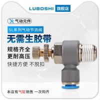 氣管氣動接頭 氣缸節流閥可調單向氣管快速接頭 節氣調速閥sl8-02