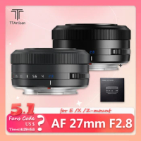 TTArtisan 27mm F2.8 APS-C Auto Focus Mirrorless Camera Lens for Sony A5000 A7 III Fuji XA7 XT30 Nikon Z50 Z5