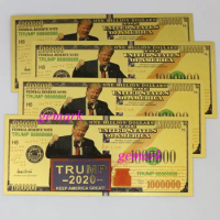 Wholesale 100 Pcs US President Trump $ 1000000 Dollar Crafts Banknotes Colorful Golden Color Notes Collections Gift