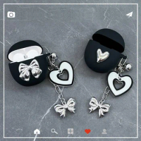 For Google Pixel Buds Pro case Silicone case luxury Earphone Cover Cute Bow Keychain Case