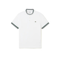 【LACOSTE】男裝-撞色裝飾滾邊短袖Polo衫(白色)