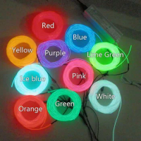 ten pcs of 3.2MM 15 M different colorFlexible el Wire Neon Light &amp;100-240VAC inverter for holiday,party,festival decoration