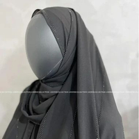 Andinicollection Hijab Pashmina Hitam Payet - Pashmina Hitam Payet / Hijab Payet Hitam Semua Ukuran 