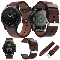 Leather watchband for Garmin Fenix 5 Plus GPS Sapphire 6 Pro Forerunner 935 945 Approach S60 Quick Release 22mm Strap Bracelets