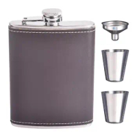 Flasks For Liquor Leakproof Stainless Steel Little Hip Flask With Funnel And 2 Wine Glasses Little Hip Flask kitchen accessories