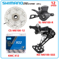 SHIMANO DEORE M6100 12V Derailleur Groupset for MTB Bike 1X12 Speed M6100 Shifter Rear Derailleurs KMC X12 Chain 10-51T Cassette