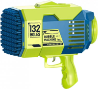 [Hot]Bubble  Rocket 132 Holes Soap Bubbles Machine  Shape Automatic Blower With Light Toys For Kids 