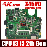 X45VD Mainboard For ASUS X45C F45VD F45C Laptop Motherboard I3-2370M Support i3 i5 2GB/4GB-RAM UMA/GT610M