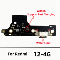 USB Charger For Redmi 12 4G 5G Dock Connector Board Charging Port Flex Cable Replacement Parts