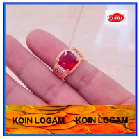 Rings Cincin Wanita Koin 91 Asli Anti Karat Merah Delima Aksesoris Perhiasan Dewasa Lapis Emas Elega