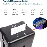 WOLVERINE 15-Sheet Super Micro Cut High Security Level P-5 Heavy Duty Paper/CD/Card Shredder for Home Office, Ultra Quiet