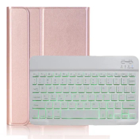 7 Colors Backlit Detachable Keyboard Magnet Smart Cover PU Leather Case for Samsung Galaxy Tab S6 10.5 2019 T860 T865 Tablet+Pen