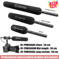 BOYA BY-PVM3000S BY-PVM3000M BY-PVM3000L Professional Supercardioid Condenser shotgun Microphone for Intervidew Broadcast DSLR