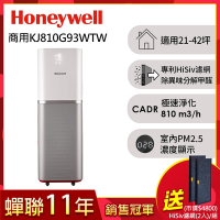 美國Honeywell 智能商用級空氣清淨機 KJ810G93WTW▼送HiSiv濾網(2入/組)