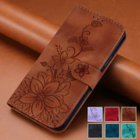 Lily Etui on For SONY 5-5 Wallet Flip Leather Case For Sony Xperia 5 10 1 V IV III ACE L4 L3 XZ3 Plus Pattern Flower Phone Cover