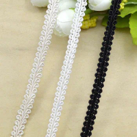 5m/16.4ft each Pack White Black Trims Webbing Centipede Curve Lace Trim Ribbons Handmake DIY Craft Clothes Curtain Fabric Access