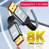 8K 60Hz DP To DP Displayport 1.4 Cable Video Audio Game Cables 4K@144Hz Display Port 2.0 Adapter For TV PC Laptops Monitor