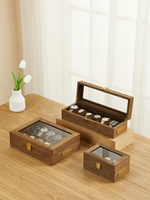 手裱收納盒放手裱盒子多位腕裱收藏陳列透明展示盒高檔級實木質紋