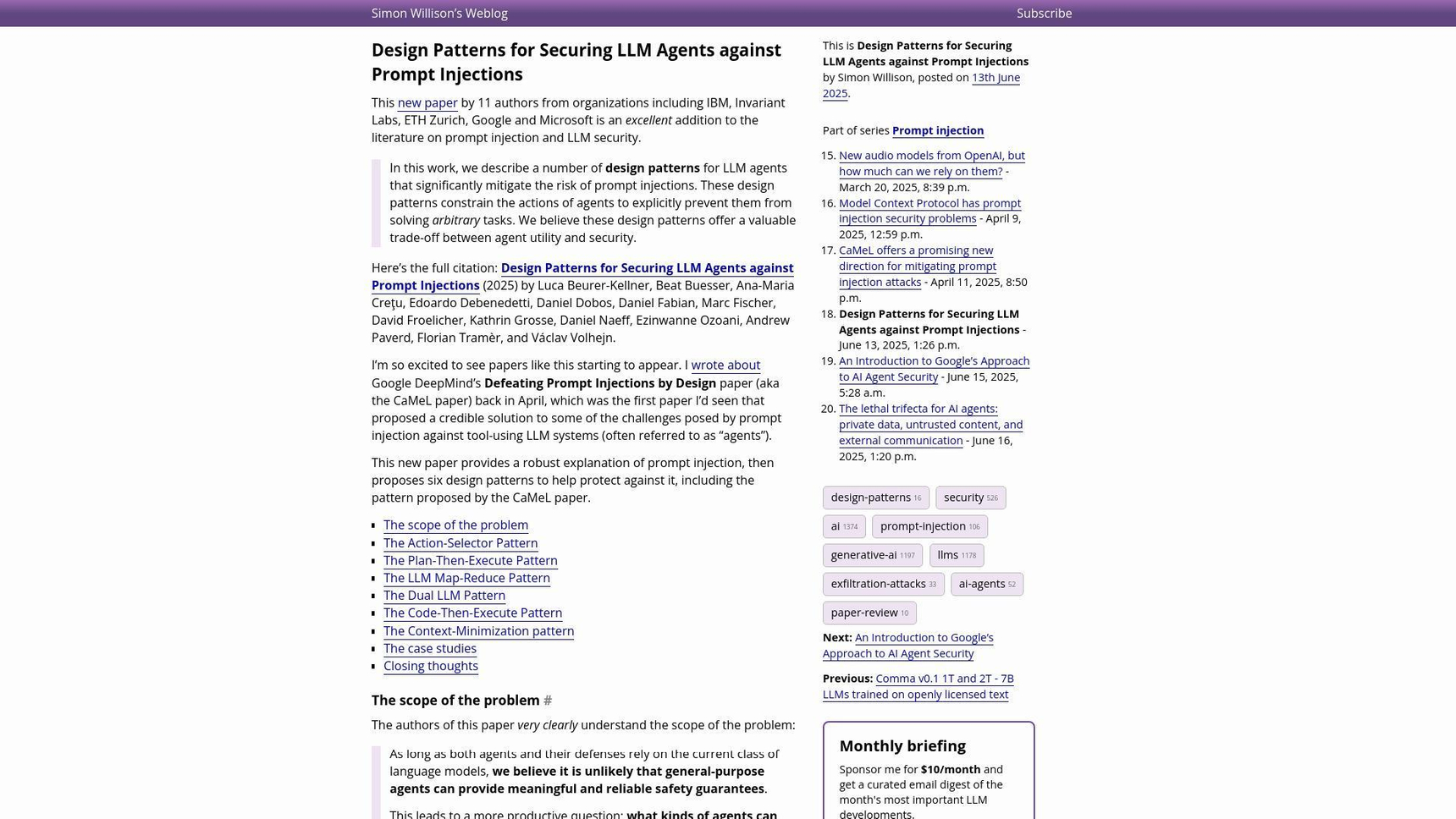 New Research Paper Reveals Six Design Patterns to Defend AI Agents ...