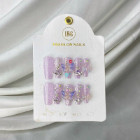 LBS Barbie Nails Kuku Palsu Cantik Fake Nails Press On Nails Custom Nails Handmade Praktis Reusable 