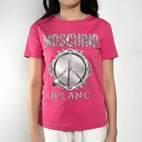Kaos MOSCHINO MILANO SILVER FUCHSIA Tshirt 100% ORIGINAL 36