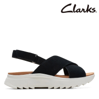 Clarks 女鞋 Dash Lite Wish 簡約寬版交叉設計輕量涼鞋 厚底涼鞋(CLF71948S)
