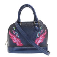 【二手名牌BRAND OFF】LOUIS VUITTON LV 路易威登 藍色 EPI 水波紋牛皮 nano alma 兩用包 M64043
