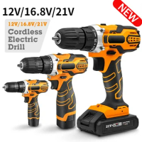 12V 16.8V 21V Cordless Drill Power Tools Wireless Drills Rechargeable Drill Set for Electric Screwdriver Battery Driller Tool