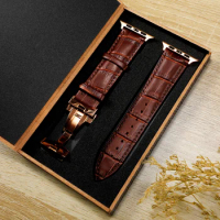 Butterfly Leather strap For Apple watch band 45mm/41mm 44mm 40mm 49mm watchband bracelet for Iwatch series 5 4 3 SE 6 7 8 ultra