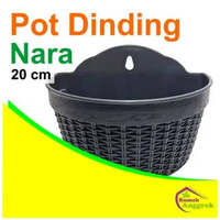 Pot Dinding Nara 18 & 20 cm plastik keranjang rotan coklat putih hitam tembok pohon bulan phalaenops