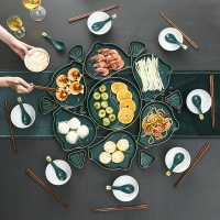 拼盤組合家用陶瓷菜盤創意團圓年夜飯聚餐盤碗小吃碟餐具套裝盤子