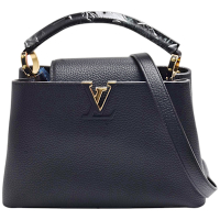 LV M94755經典Capucines BB系列Taurillon皮革手提/斜背包(黑色)