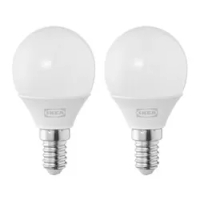 bohlam LED E14 250 lumen, bulat putih opal