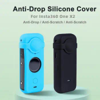 Full Body Dust-proof Silicone Case with Lens Cover for Insta 360 ONE X2 Panoramic Camera Accessories Camera Protective Case