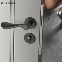 Indoor Mute Magnetic Lock European Bedroom Security Door Locks High Quality Aluminum Alloy Door Handle Lockset Home Hardware