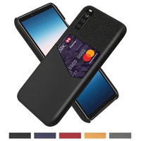 Febric Card Holder Cover For Sony Xperia 10 1 III 5 II XZ5 XZ4 XZ2 Cloth Texture PU Antiskid Case For X Peria L4 2 20 8 5 Plus