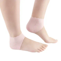 New 2Pcs Silicone Feet Care Socks Moisturizing Gel Heel Thin Socks with Hole Cracked Foot Skin Care Protectors Lace Heel Cover