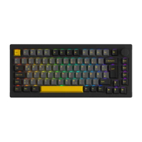 Akko 5075B Plus Black Gold Keyboard Hot-swappable Multi-modes RGB Mechanical Gaming Keyboard ISO DE 2.4GHz/USB Type-C/Bluetooth