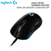 Logitech G403 Hero Wired Gaming Mouse Backlight MAX DPI 25,600 Sensor HERO 25K Adjustable Mice Support Windows And macOS