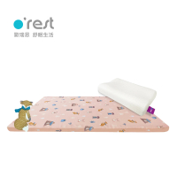 【orest】安心無毒兒童調節枕頭加可水洗床墊組(幼兒園必備)