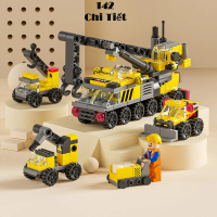 142 Chi Tiết - Bộ đồ chơi lắp ghép mô hình xe cần cẩu, Lắp ráp mô hình máy xúc xe tải Bộ Lắp Ráp   X
