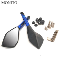 For honda cb190r cb1000r monkey yamaha tmax 500 530 CNC Accessories Motorcycle Rearview Mirrors Moto Blind Spot Side Mirror Blue