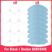 สำหรับสีดำ Decker BXRV500E หุ่นยนต์เครื่องดูดฝุ่น Spin Edge แปรงด้านข้าง Mop Cloths Rag อะไหล่เปลี่ยนอุปกรณ์เสริม