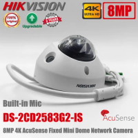 Original Hikvision DS-2CD2583G2-IS 8MP 4K POE IR AcuSense Fixed Mini Dome Network CCTV IP Camera Deep Learning