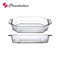 【Pasabahce】Borcam 造型紋路玻璃烤盤 十字菱格 玻璃烤盤 長方形玻璃烤盤 烘焙烤盤