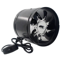 6 inch Duct Booster Vent Fan Metal Inline Ducting Fan Exhaust Ventilation Duct Fan for Window Bathroom Toilet Kitchen 150-165mm