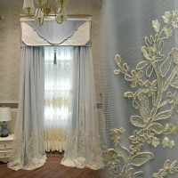 窗紗輕奢窗簾客廳法式進口歐式臥室清新遮光高檔北歐風格一體刺繡