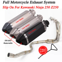 For Kawasaki Ninja 250 Ninja 300 Z250 Z300 Full System Motorcycle Exhaust Modified Escape Front Middle Connecting Link Pipe